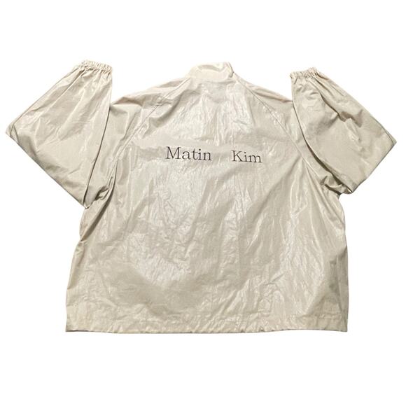 NWT Matin Kim Jacket Womens XL Beige Coating Windbreaker Korea Authentic NEW - Picture 5 of 10